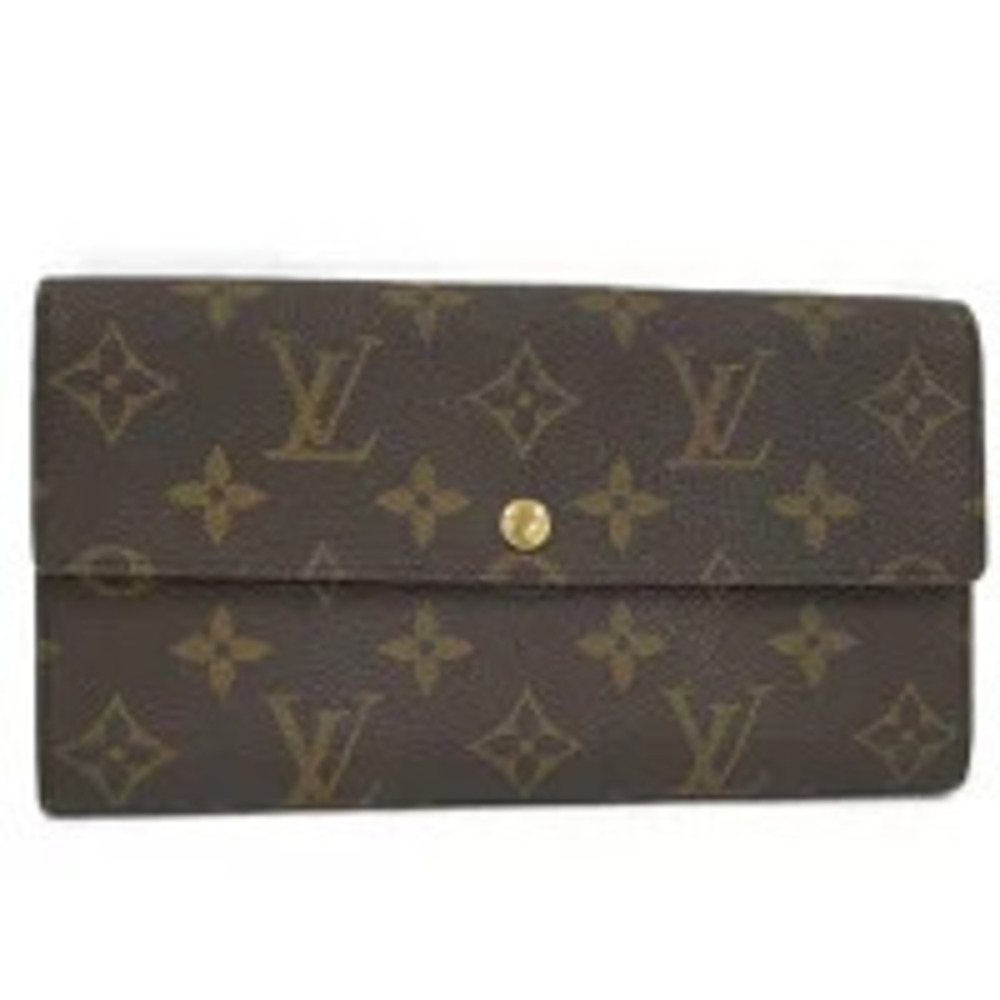 LOUIS VUITTON Pochette Portemonnaie Credit Bi fold Long Wallet Monogram